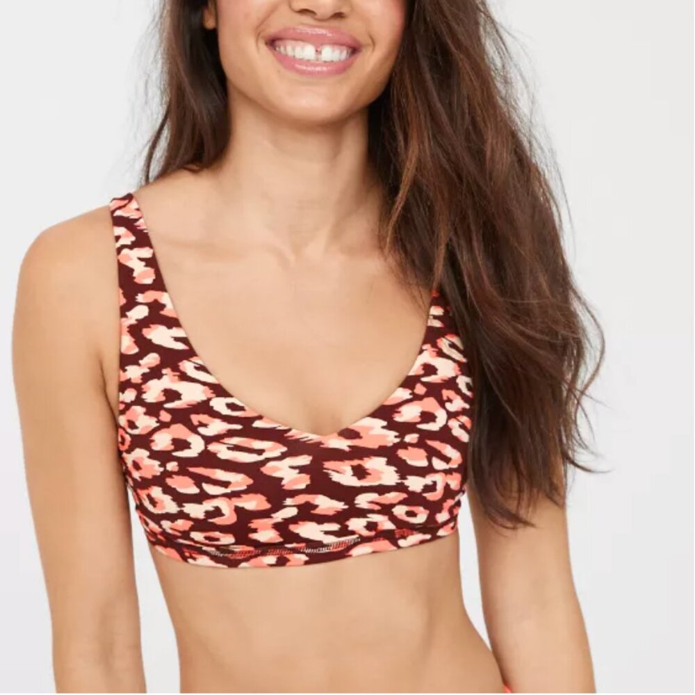 OFFLINE By Aerie Goals Plunge Sports Bra – Maplewood – Size M
